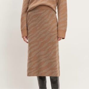 Everlane Alpaca/Wool Tiger Jacquard Skirt